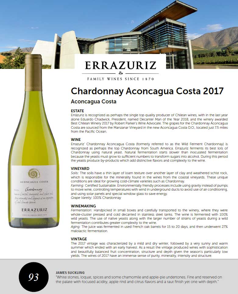 Ruou Vang Errazuriz Aconcagua Costa Chardonnay 2
