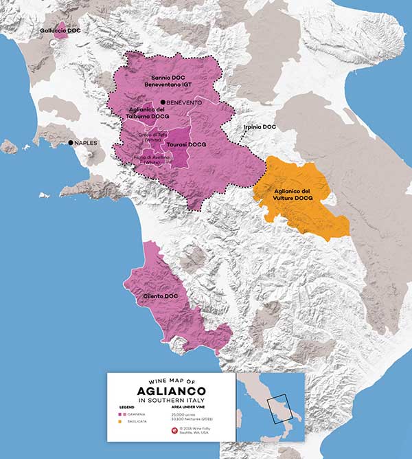 Aglianico Map Wines