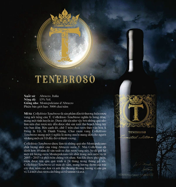 Rượu vang T Tenebroso Limited Edition Collefrisio Cao cấp