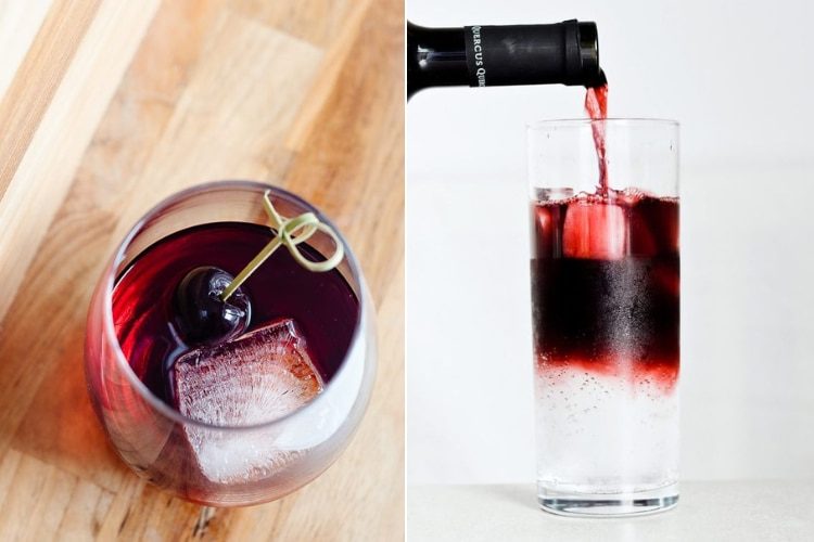 cocktail với rượu vang đỏ