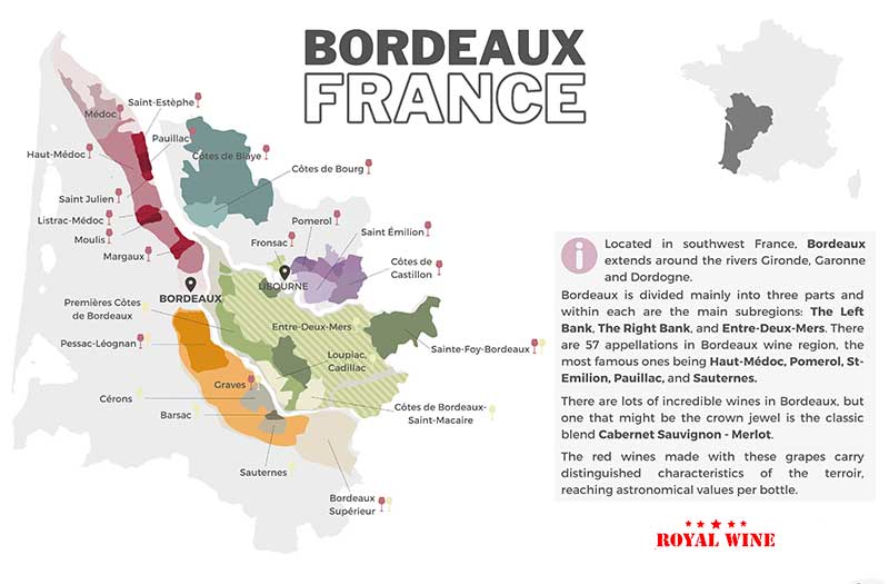 Bản đồ Vùng Rượu Vang Bordeaux