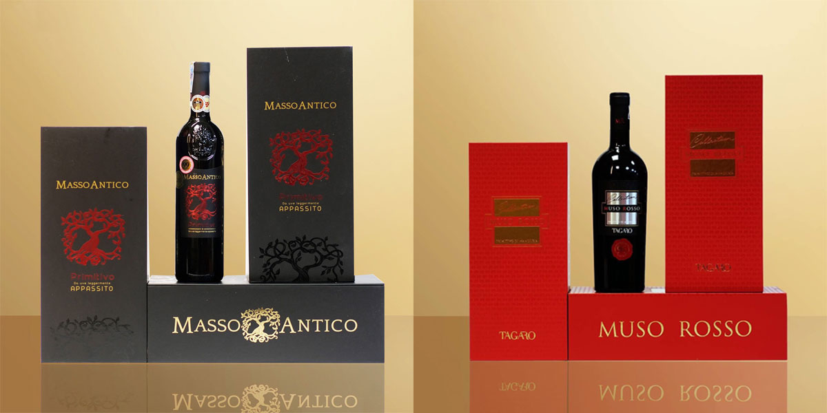 Hộp rượu vang 1 chai theo tên Masso Antico, Muso Rosso